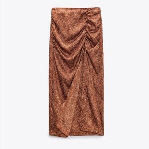 Zara satin leopard print medi